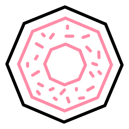 Polygon octagon donut stroke PNG Design
