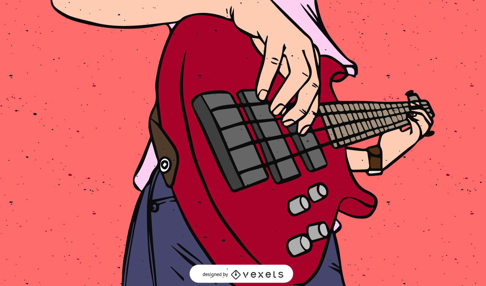 Bass player Vector Graphic