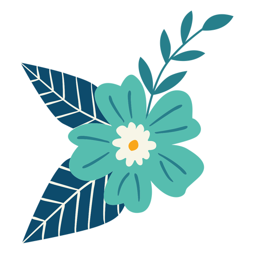 Frühlingsblumenzweig flach PNG-Design