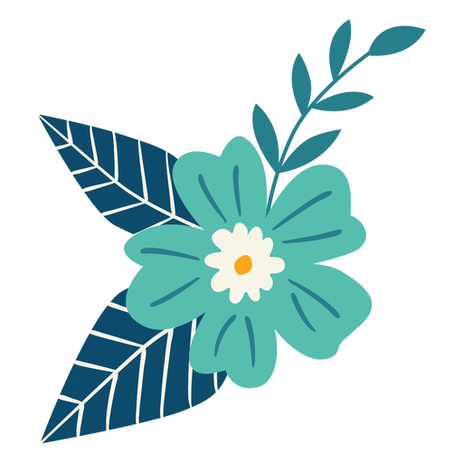 Rama de flor de primavera plana - Descargar PNG/SVG transparente