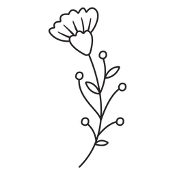 Botões de flores de primavera com folhas múltiplas Desenho PNG