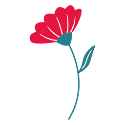 Hoja de flor de primavera plana Diseño PNG