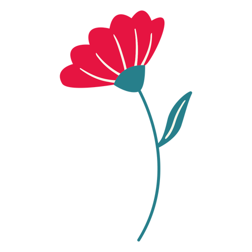 Frühlingsblumenblatt flach PNG-Design