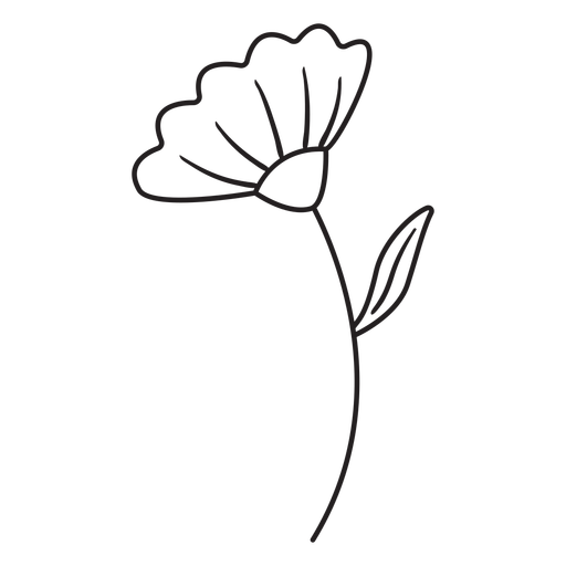 Trazo de hoja de flor de primavera Diseño PNG