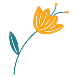 Polen de hoja de flor de primavera plana Diseño PNG