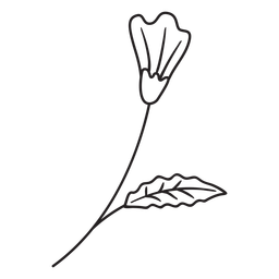 Primavera flor hoja pequeño trazo Diseño PNG