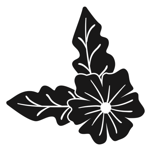 Flor de primavera com folhas grandes Desenho PNG