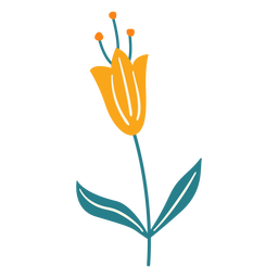 Primavera flor hojas polen pequeño plano Diseño PNG