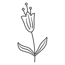 Flor de primavera deja polen pequeño trazo Diseño PNG