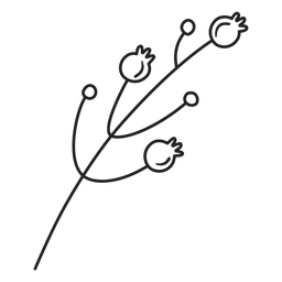 Trazo de brotes de frutas de primavera Diseño PNG