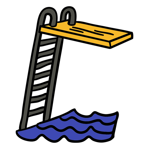 Download Swimming diving board ladder hand drawn - Transparent PNG ...