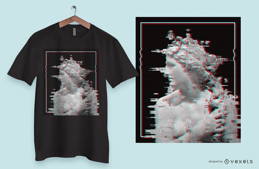 Glitch Statue T-shirt Design Glitch Statue T-shirt Design