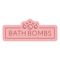 Bathroom label bath bombs flat PNG Design