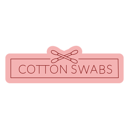Bathroom label cotton swabs flat PNG Design