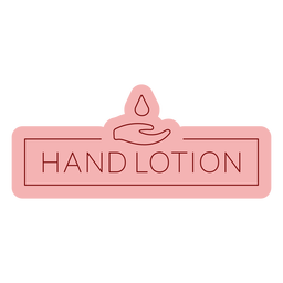 Bathroom label hand lotion flat PNG Design