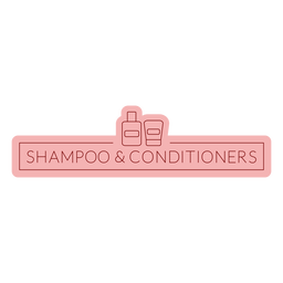 Bathroom label shampoo conditioners flat PNG Design