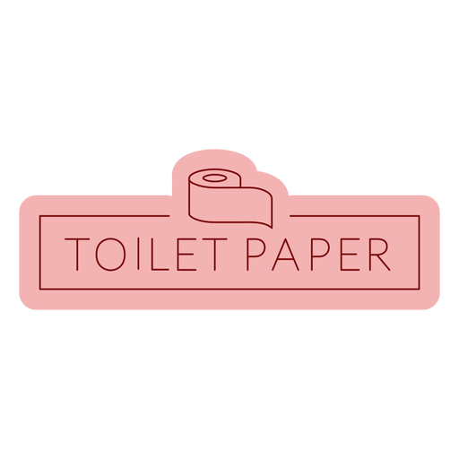 Bathroom label toilet paper flat