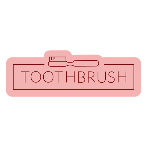Etiqueta de baño cepillo de dientes plano Diseño PNG
