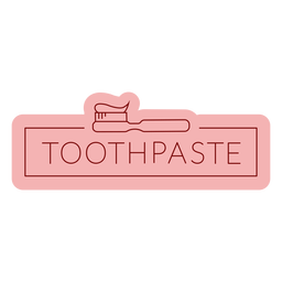 Etiqueta de baño pasta de dientes plana Diseño PNG