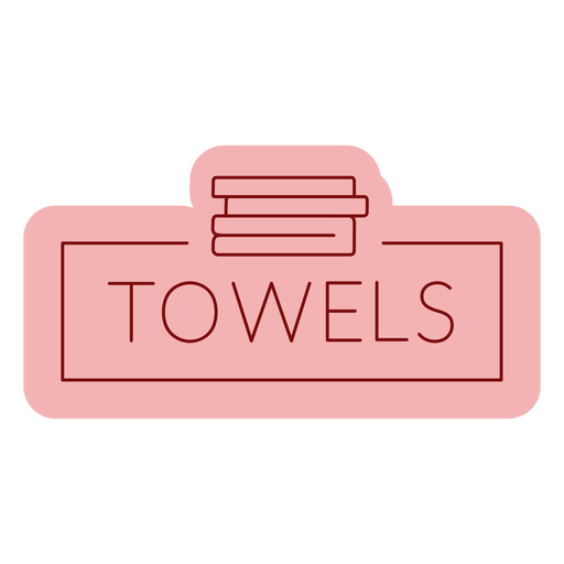 Bathroom label towels flat PNG Design