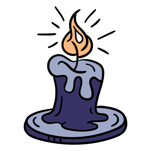 Magische Kerze Hand gezeichnet PNG-Design