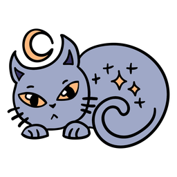 Dibujado a mano gato mágico Transparent PNG