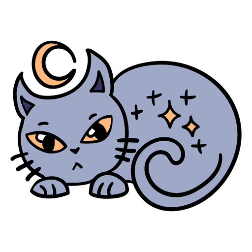 Design PNG E SVG De Gato Mágico Desenhado à Mão Para Camisetas