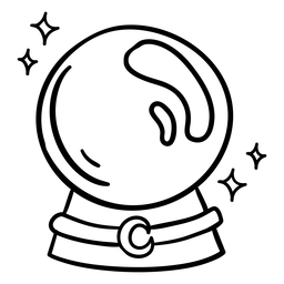 Magische Kristallkugel Strich Kristallkugel PNG-Design