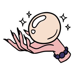 Magic crystal ball hand hand drawn PNG Design