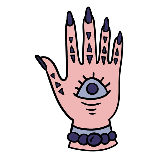 Dibujado a mano palma de la mano mágica Diseño PNG