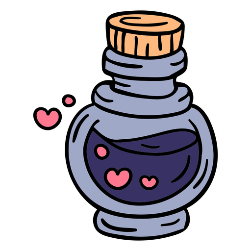 Magic potion bottle hand drawn PNG Design