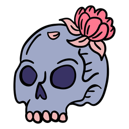 Dibujado a mano calavera mágica Diseño PNG