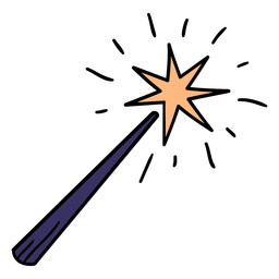 Dibujado a mano varita mágica Diseño PNG
