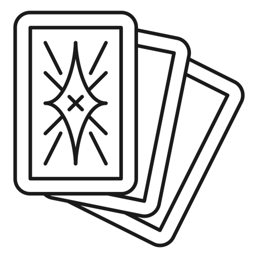 Magician cards stroke PNG Design