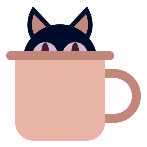 Magician cat cup flat PNG Design