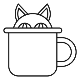 Golpe de taza de gato mago Diseño PNG