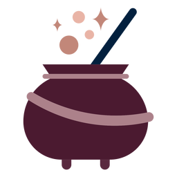 Magierkessel flach PNG-Design