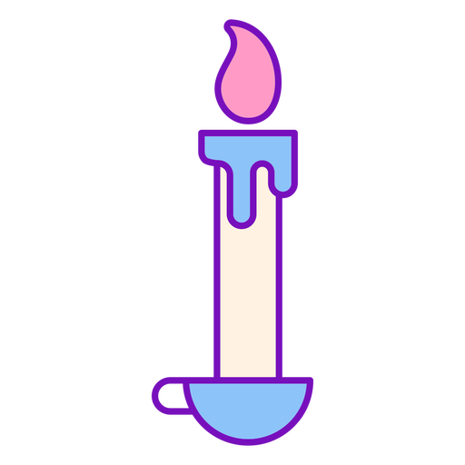 Trazo de vela de color mago Diseño PNG