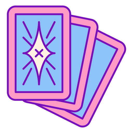 Trazo de cartas de color mago Diseño PNG