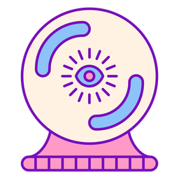 Bola de cristal de color mago plano Diseño PNG