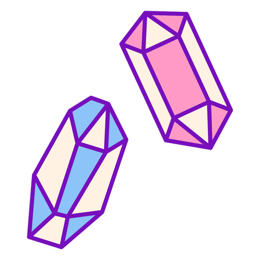 Magician colored crystals stroke PNG Design