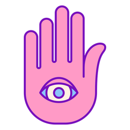 Magician colored hand palm stroke PNG Design