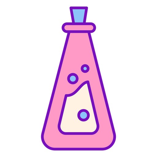 Magician colored potion bottle conical stroke PNG Design