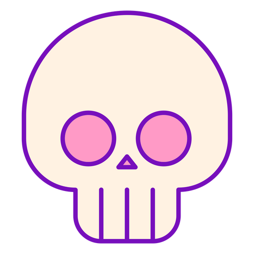 Trazo de calavera color mago Diseño PNG