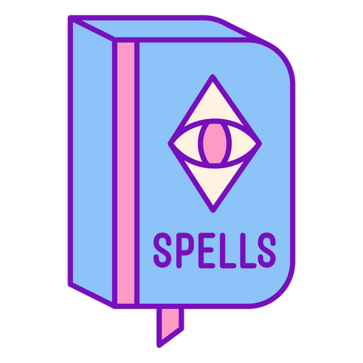 Magician colored spell book flat PNG Design