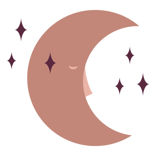 Mágico lua crescente plana Desenho PNG