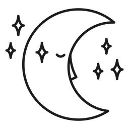 Magic Crescent Moon Icon PNG & SVG Design For T-Shirts