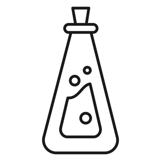 Magician potion bottle conical stroke PNG Design