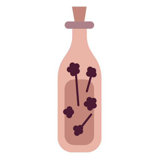Botella de aceite de flor de mago plana Diseño PNG