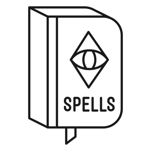 Magician spell book stroke PNG Design